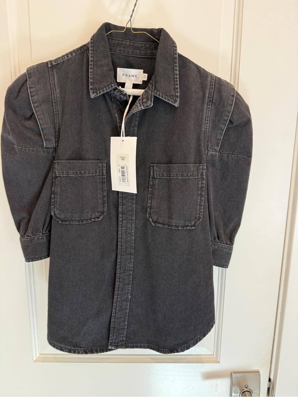 Frame Denim Charcoal Denim Button-Front Shirt